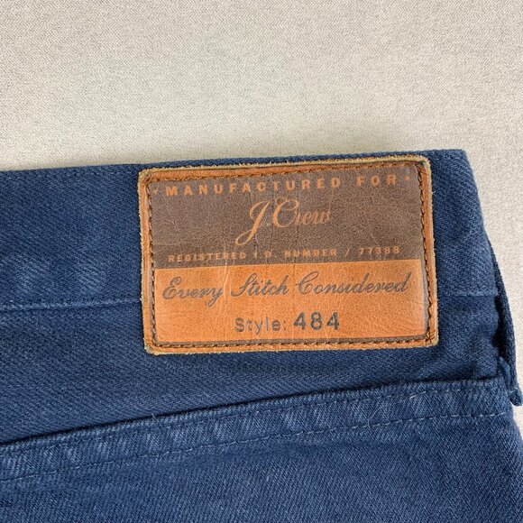 J Crew Mens Pants 36 Dark Blue Jeans 484 Slim Tapered Rigid Made In USA 36x28 - Picture 13 of 13